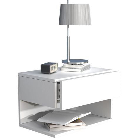Comodino appeso a parete in legno Usal XL 45cm 30x45x32 - VCM