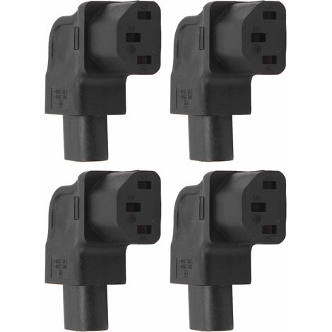 Lot de 4 adaptateurs secteur IEC320 C8 vers C13, convertisseur de prise mâle-femelle coudé à 90° pour ordinateur portable, lampe de bureau, haut-parleurs