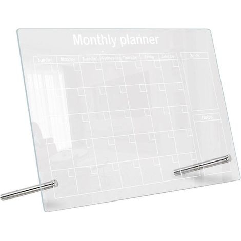 1 tableau blanc de bureau effaçable à sec, transparent, pour liste de tâches et planification. (1/5)