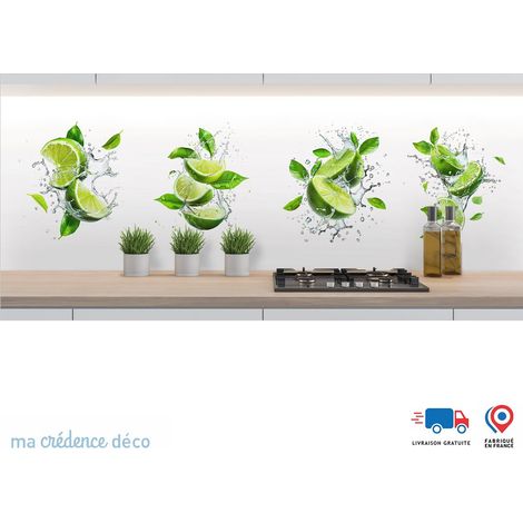 Crédence : Citrons vert et menthe 4 - Alu composite - 60 - 120 (1/3)