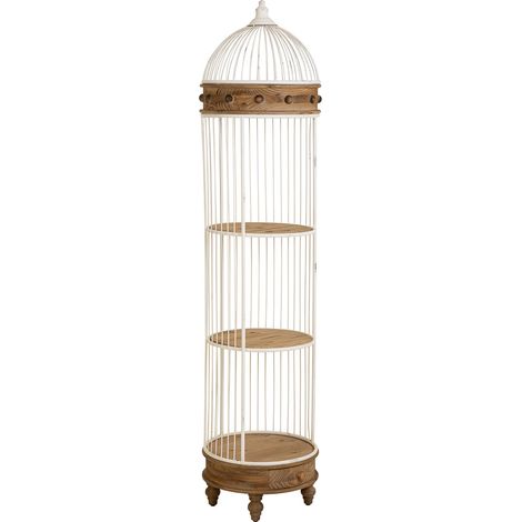 Estantería de madera y metal de 3 baldas blanca 40x40x176h cm (1/5)