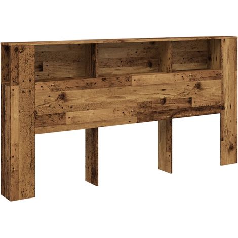 Armadio per testiera contemporaneo con contenitore 200 x 18,5 x 102,5 cm in legno multistrato legno vecchio 020050974