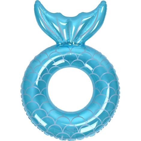 Aufblasbare Schwimmboje in Fischschwanzform für Erwachsene, Pool-Schwimmhilfe für Strandurlaube in Blau (1/5)