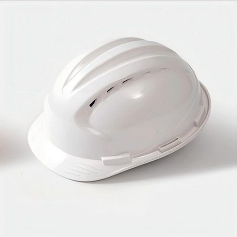 Casque de sécurité de chantier ventilé, casque de protection haute résistance aux chocs, avec orifices d’aération pour travaux de construction,Version blanche (1/5)