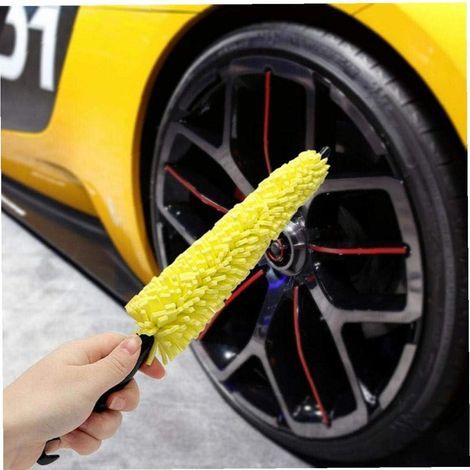 Voiture Accessoires intérieurs Roues Lavage Brosse poignée en Plastique pour véhicules Roue Jantes Brosse de Nettoyage de Voiture Brosse Outils de Lavage (1/5)