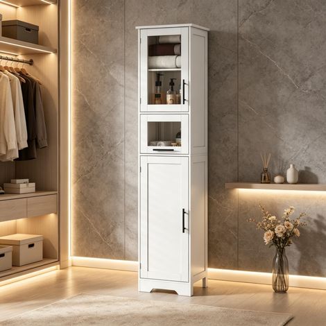 Armario колонна para baño, 40 x 31 x 170 cm, blanco DESVIAE (1/5)