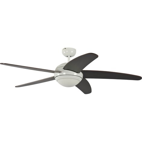 Ventilateur de plafond avec eclairage et télécommande incluse revêtement blanc, pâles marron-wanaque, 132 cm (1/4)