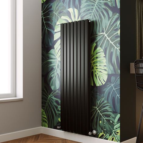 ELEGANT Modern Flat Panel Central Heating Radiator Black Vertical Double Panel Rads 1600 x 544mm