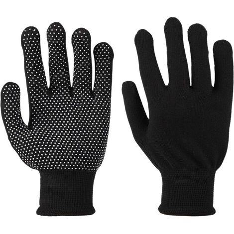Gants de travail : Légers, antidérapants et doublés de maille — adaptés au jardinage, aux chantiers de construction et aux opérations en entrepôt. (1/4)