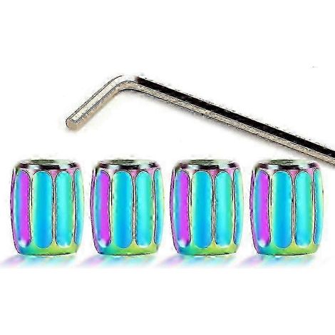 4 cache-valves de pneus en laiton, bouchons de valve métalliques, protection anti-poussière (couleur) z