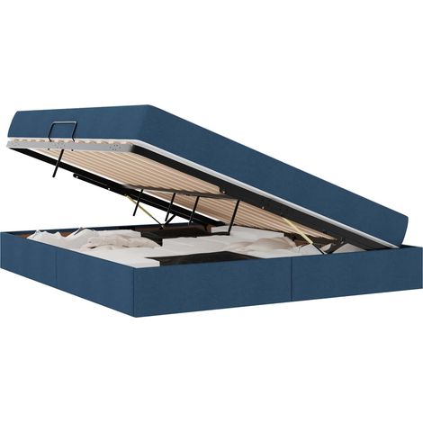Maison Exclusive - Aufbewahrungsbett mit Matratze Blau 160 x 200