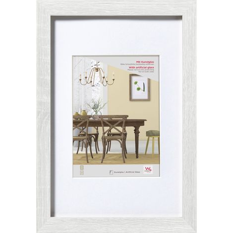 Fiorito Holzrahmen Kunstglas, 40x60 cm, weiss (1/4)