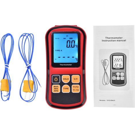GM1312 Digitales Thermometer Zweikanal-Temperaturanzeige mit LCD-Display (1/5)