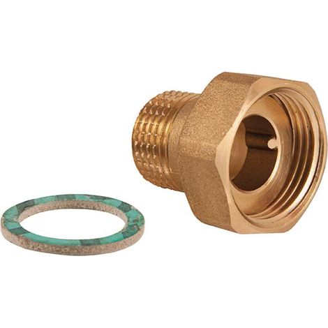 "CODOLO CON CALOTTA E GUARNIZIONE PER CONTATORE ACQUA 3/4""""M x 1""""F Q.TA 2"
