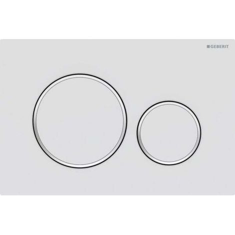 Geberit Sigma20 flush plate for dual flush: matt white lacquered, pearl effect coating, bright chrome (115.882.JT.1) (1/4)