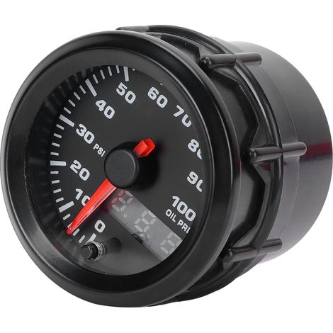 Jauge de pression d'huile 12V 2-en-1 0-100 PSI avec capteur, affichage LED 7 couleurs, universel pour voiture (1/5)