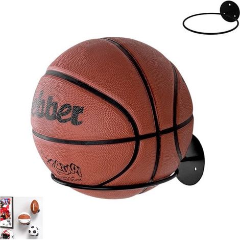 Support mural pour ballons de basket - Présentoir et rangement pour ballons de basket - Noir - Support mural pour ballons de sport - Support mural pour ballons de sport - Support pour ballons de sport (1/5)