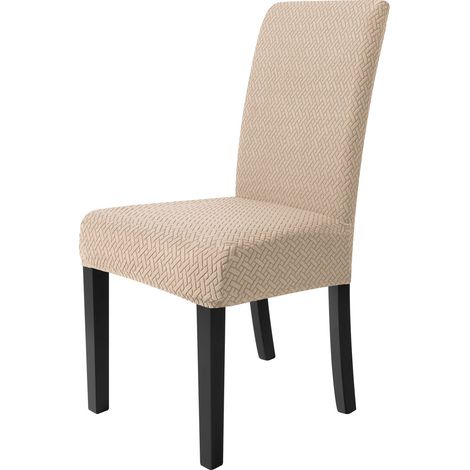Elastische T-förmige Sitzhusse aus Jacquard-Fleece – Sandfarbe, passend für Rückenlehnen von 45 bis 55 cm, ideal für Sofa, Sessel und Wohnzimmer