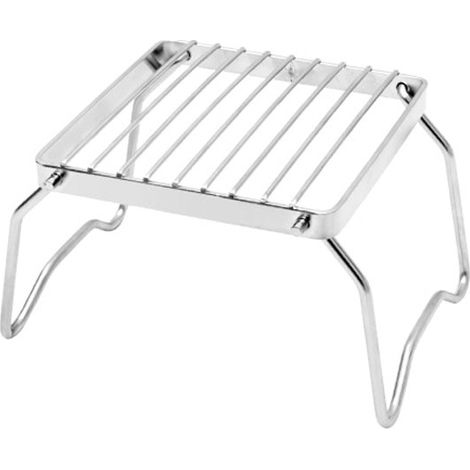 Grillrost, Edelstahl-Barbecue-Grill für Steak, Gemüse, Garnelen, Mini, faltbar, hitzebeständig, langlebig, mit Handtasche, Outdoor, Camping, Picknick