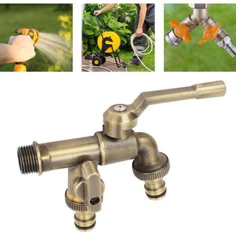 robinet d'eau extérieur à double robinet de 3/4 po Kit de robinet d'eau extérieur à double electromenager defroisseur (1/4)