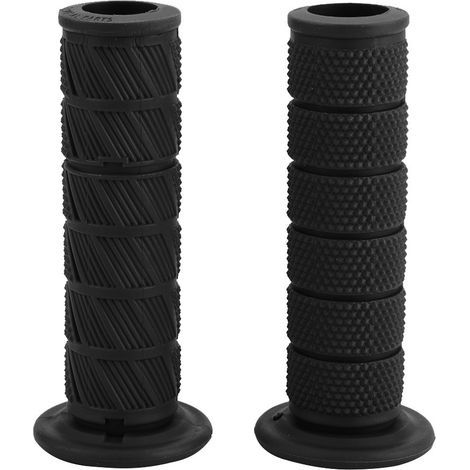 Universal Vintage Motorcycle Handlebar Grips, 22mm, 2 Pieces, Diagonal Handlebar Ends (Black) (1/5)