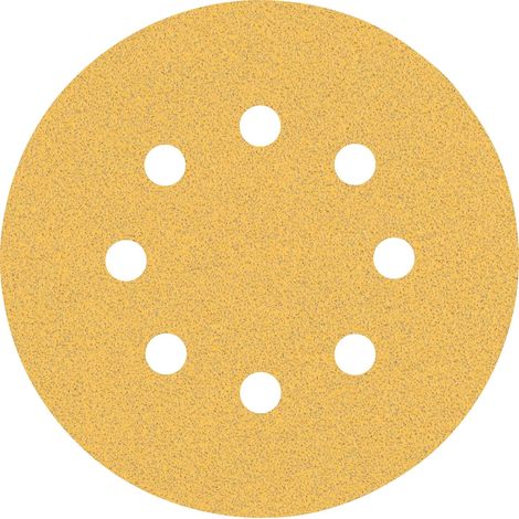 Bosch 50x Feuilles abrasives EXPERT C470 à 8 trous (pour Peinture sur bois, Bois dur, Ø 125 mm, Grain 80, Professional Accessoire Ponceuse excentrique, Ponceuse excentrique) (1/5)