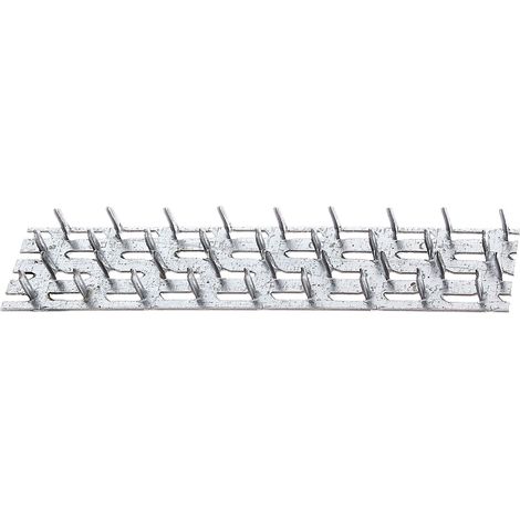 PLaqué Galvanisée sendzimir à enfoncer 127 x 38 mm Longueur de Clou 8 mm Connecteur en Bois, Gris
