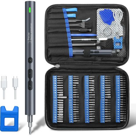 (Tournevis 120 en 1) Kit de tournevis électrique de précision 120 en 1, mini-tournevis rechargeable sans fil avec embouts pour téléphones portables Xiaomi, ordinateurs portables et PC (1/5)