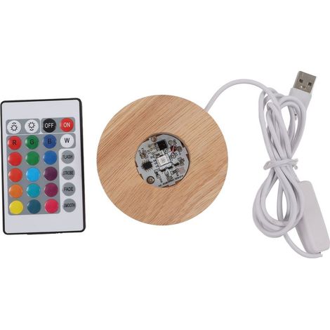 Socle lumineux LED en bois, écologique, élégant, robuste et durable, pour de nombreuses applications. Socle LED couleur.