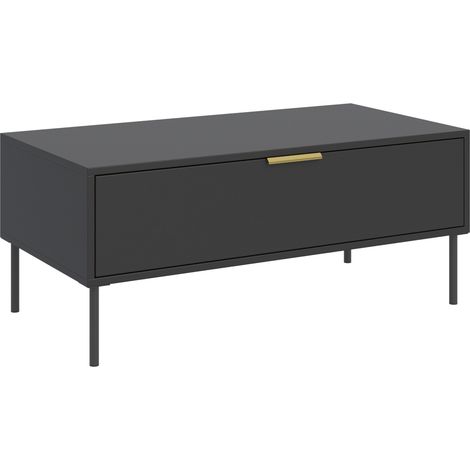 Selsey Vena – Couchtisch mit Schublade - schwarz - 100x50 cm