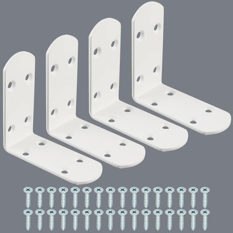 Stück robuste Edelstahl-Befestigungswinkel, 8,5 cm, Edelstahl-Befestigungswinkel für Schlafzimmer/Badezimmer, Edelstahlwinkel zur Befestigung und Reparatur von Möbeln, Weiß