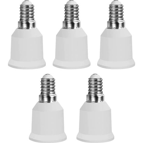 Paquete de 5 adaptadores/convertidores de portalámparas E27 a E14 (para bombillas LED y lámparas fluorescentes compactas de bajo consumo) (1/4)