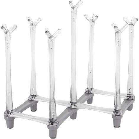 1 Support Séchage Rétractable, Structure Extensible PP, Pour Tasses Biberons Sacs, Cuisine Camping Gris