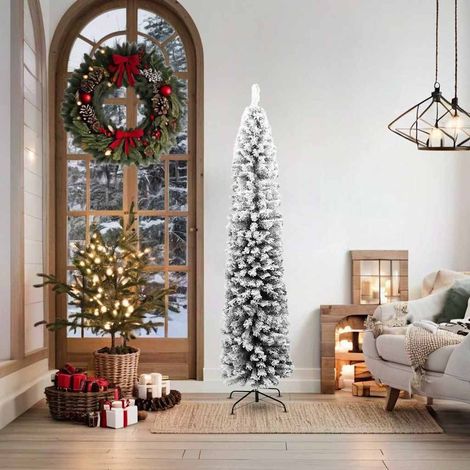 Albero di Natale  Albero natalizio  Albero festivo Artificiale con Neve Fioccata Verde 180 cm PVC (1/5)