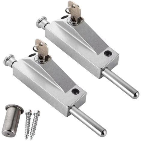 Verrou de porte en alliage d'aluminium – Sécurité antivol – Design coulissant – Résistant à l'usure et à la corrosion – Lot de 2 pièces (1/5)