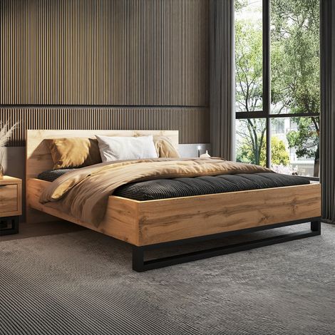Lit 180x200 sommier inclus Eden Bois et Noir (1/4)