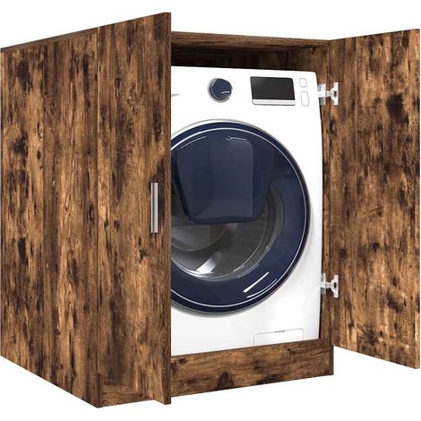 Vidaxl – Meuble machine à laver chêne fumé 71x71,5x91,5 cm – Bois d'ingénierie durable – Design moderne pour salle de bains