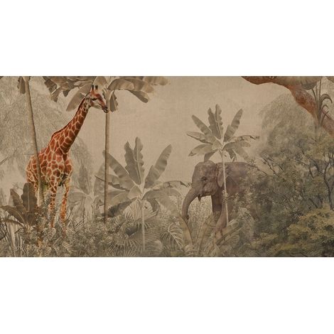 Papier peint panoramique - Jungle Animaux - 130 cm x 71 cm (1/2)