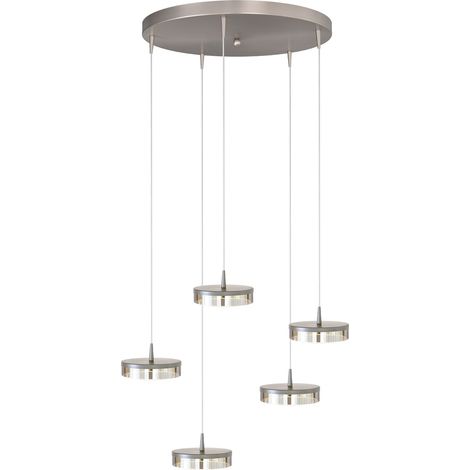 Lampe suspendue à 5 lumières Imperia Ø 50 cm de nickel - 2042-37-37-02-50-5 (1/3)