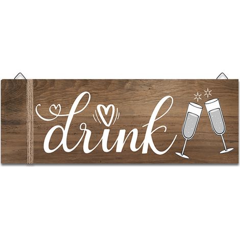 Panneau mural en bois pour décoration de cuisine, salle à manger et entrée – Lot de 3, 30x10x0.5 cm, couleur illustrée, ambiance festive. (1/4)