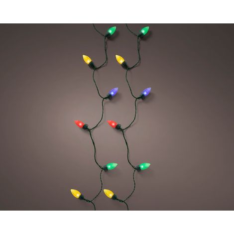 Filo LED vintage XL D 2,5 cm lunghezza 980 cm verde/multicolore Peraga Christmas