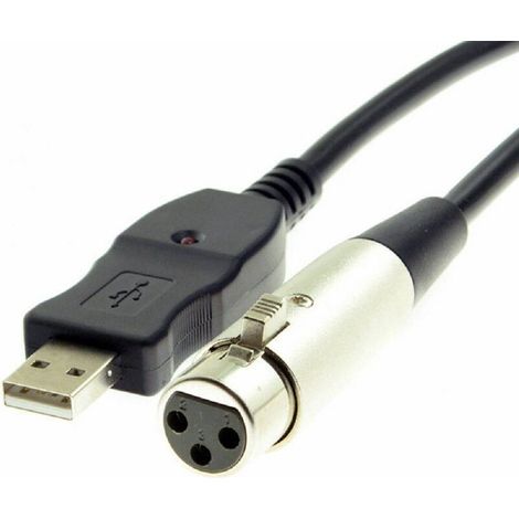 Trade Shop - ACVO ADATTATORE FÜR CHITARRA DA XLR ZU USB MASK FÜR PC COMPUTER 3 METRI KL3625 - (1/2)