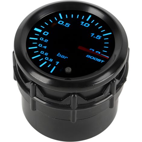 Manomètre de pression de turbo 52 mm (2 pouces) avec capteur et aiguille, rétroéclairage LED 7 couleurs, universel pour voitures essence modifiées. (1/5)