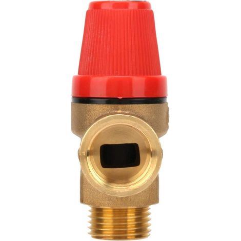 Soupape de sécurité G1/2 pouce en laiton 3 bars avec étanchéité renforcée format compact pour chaudières systèmes de chauffage et installations d eau (1/5)