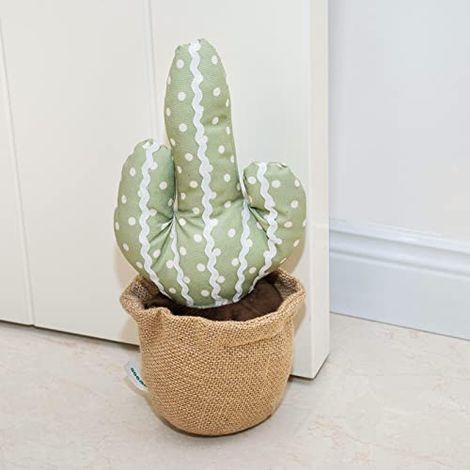 Arrêt de porte mignon Arrêt de porte décoratif pour la maison et le bureau, arrêt de porte intérieur lesté Arrêt de porte décoratif en tissu - Cactus (1/3)