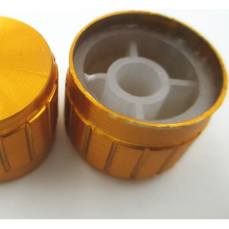 Bouton d'interrupteur, capuchon de potentiomètre, bouton rotatif en alliage d'aluminium, contrôle du volume, bouton de lampadaire, or
