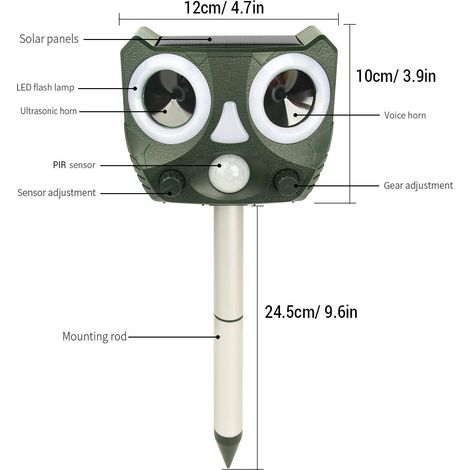 Soar – répulsif ultrasonique pour animaux, oiseau, renard, chat, dispositif de dissuasion pour jardin, ferme, cour (1/5)