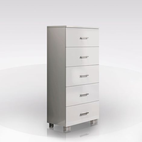 CASSETTIERA CM 40X44 H. 104 BIANCO LUCIDO (1/4)