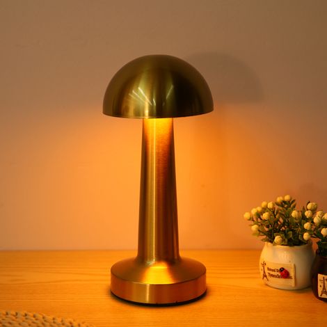 Ortviai Lampe de bureau rétro en métal doré avec commande tactile, 3 températures de lumière et variation continue de luminosité (1/4)