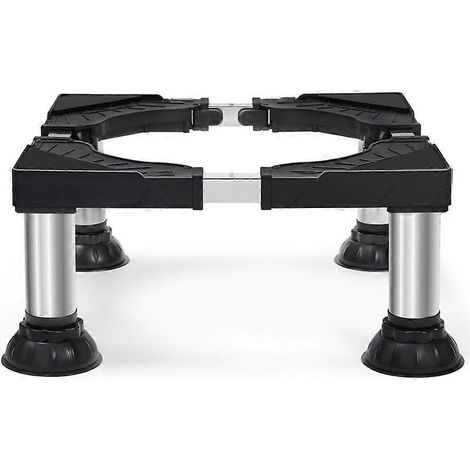 Base pour machine à laver avec 4 pieds à ventouses, supporte une machine à laver de 200 kg, largeur réglable (40-62 cm) et hauteur (17,7-21 cm), support pour appareil électroménager. (1/5)